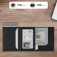 typecase Mens Wallet Card Holder: Pop Up Aluminum Case, Genuine Leather, Smart, RFID Blocking, Slim, Minimalist, Front Pocket - 9-14 Card Capacity | ID Window | Cash Slot (Deep Black)