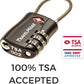 TSA Approved Travel Combination Cable Luggage Locks for Suitcases & Backpacks - 1 Pack of Black TSA Lock
