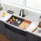 Black Farmhouse Sink 33 Inch - COMLLEN 33x22 Apron Front Farmhouse Kitchen Sinks 16 Gauge Stainless Steel Undermount Ledge Workstation Deep Single Bowl Luxury Rustic Farm Sinks with All Accessories