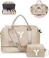 Women Group Gift Ideas, Gifts for Women-Kids Travel Bags with Shoe Compartment, Personalized Weekender Bag, Monogram Overnight Bag for Women, Letter Travel Bag with Makeup Bag (Letter Y) - Roamly