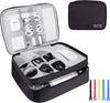 Electronics Travel Organizer,Large Double Layer Portable Waterproof Travel Organizer Bag for Charging Cable Storage,Ipad,Power Bank,Hard Drive etc,for Travel,Business,5pcs Cable Ties-Black