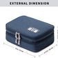 Lanola Travel Cable Organizer Bag, Electronic Accessories Case Portable Double Layer Cable Storage Bag for Cord,phone,Charger, Flash Drive, Phone, SD Card,Personal Items - (Dark Blue)