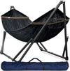 Tranquillo Universal Hammock Stand 600 lbs Capacity, Instant 20s Foldable, 3-Year Warranty Hammock with Stand, 2 Person Camping Revolutionary Portable No Screws, Premium Hammocks, Black
