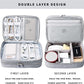 mygreen Electronics Organizer, Electronic Accessories Double Layer Travel Cable Organizer Cord Storage Bag for Cables, Power Bank, USB Flash Drive and More Gray