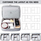Lanola Travel Cable Organizer Bag, Electronic Accessories Case Portable Double Layer Cable Storage Bag for Cord,phone,Charger, Flash Drive, Phone, SD Card,Personal Items - (Grey)