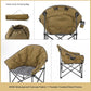 ARROWHEAD OUTDOOR 2-Pack Oversized Heavy-Duty Club Folding Camping Chair w/Pocket, Cup Holder, Portable, Padded, Moon, Round, Saucer, Supports 330lbs