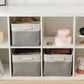 TheWarmHome Storage Baskets for Organizing, X Large - 3 Pack 17.7L×13.8W×9.8H in Foldable Storage Bins for Shelves, Fabric Storage Box for Closet Nursery Toy Gift (White & Grey)