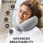 Travel Pillow for Airplane Sleep, 100% Memory Foam Neck Pillow for Deep Sleepers, Ergonomic Design for Air Plane, Car & Office Naps, Dark Gray