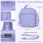 NOL Nylon Waterproof Kids Lunch Bag, Insulated Lunch Bag, Lunch box Cooler, Reusable, Zip Closure with Buckle Handle Holds Lunch Box, Snacks & Water Bottle for School Work,Light purple