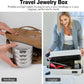 CONBOLA Travel Jewelry Case Box, Small Jewelry Organizer Earring Holder for Women, 5-Layer Rotating Jewelry Storage Tray with Lid for Bracelets Rings Bracelets