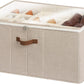 StorageWorks Shoe Organizer for Closet, Fits up to 24 Pairs, Shoe Cubby Storage Containers with Adjustable Dividers and Clear Cover, Mixing of Brown & Beige