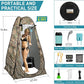 Portable Hot Shower for Camping Shower Tent Kit, 1000W Immersion Heater, Rechargeable Camping Shower Pump, Pop Up Shower Tent with 6.6 Gallons Folding Bucket for Adults Outdoor