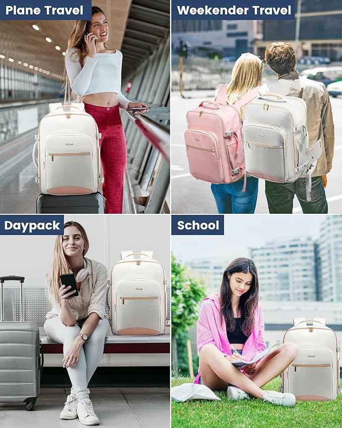 LOVEVOOK Travel Backpack for Women with Waist Strap,40L Cute Carry on Backpack Travels Essentials Personal Item Backpack for Traveling on Airplane,Large Carry on Luggage Travel Bag Flight Approved