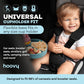 Silicone Cup Holder Tray for Car Seat, Booster Seat, Stroller - Carseat Cup Holder Snack Tray - Car Seat Tray for Kids Travel - Cup Holder Food Tray - Toddler Car Seat Accessories - Sharkskin 1 Pack