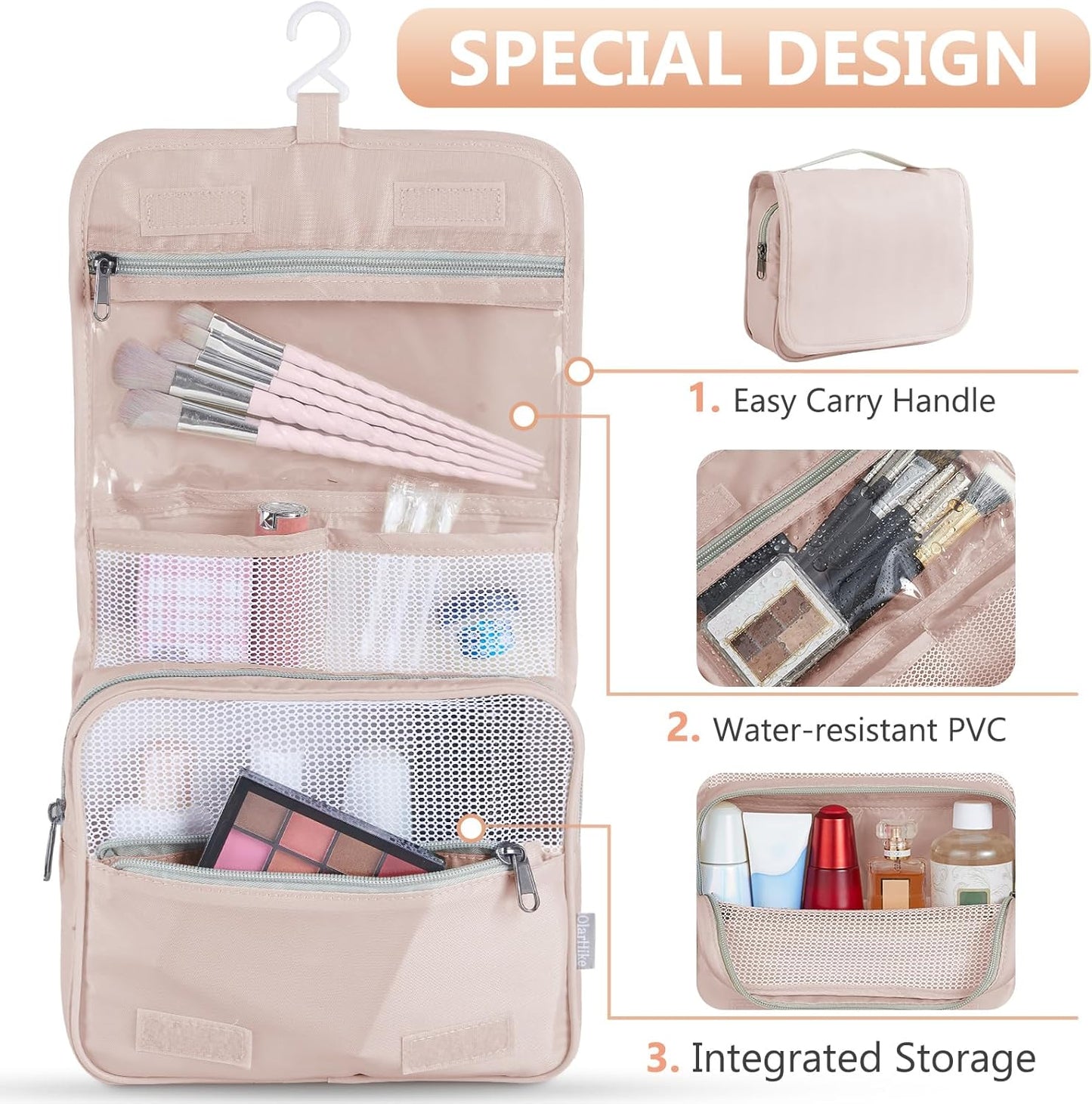 10 Set/8 Set Packing Cubes for Travel, Gifts for Women Mom,Anti-Tearing Suitcase Organizer for Luggage with Shoe & Hanging Toiletry Bag,OlarHike Vacation Essentials & Accessories for Cruise Ship,Cream - Roamly