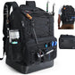 Fishing Backpack with Rod Holder, Heavy Duty Fishing Bag with Waterproof Bottom, Tackle Backpack Gifts for Man Woman-Black