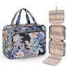 Wedama Toiletry Bag for Women, Large Cosmetic Travel Bag, Hanging Toiletry Bag for Bathroom, PVC Waterproof Makeup Bag, Toiletries Bag for Travel Business Trips and Camping, Black+Brown Floral - Roamly