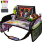 Lusso Gear Kids Travel Tray for Car - Road Trip Essentials for Kids - Car Seat Tray for Toddlers & Kids - for Airplane, Kids Travel Desk, Road Trip Activities (Purple Unicorns)