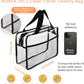 XEWEA 2PCS Middle TSA Approved Clear Travel Toiletry Bags for Men Women, Transparent Makeup Cosmetic Bag with Handle Zipper, Waterproof PVC Quart Organizer Pouch for Airport Airline Essential, Balck - Roamly