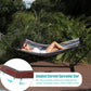 TegerDeger 12FT 2 Person Hammock Large Hammock Quick Dry 450LB Capacity with V Shaped Hardwood Spreader Bar & Nylon Rope for Outside, Patio, Garden, Backyard, Beach, Poolside - Brown Stripes