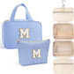YOOLIFE 13 14 15 16 17 18 19 Year Old Girls Birthday Gifts - Hanging Toiletry Bag, Personalized Gifts for Women Teen Girls Daughter Sister Friends - Letter M, Blue