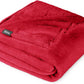 Bare Home Fleece Blanket - Throw/Travel - Ultra-Soft Lightweight for Bed, Sofa, and Couch - Luxury Microplush - Cozy Warm Blanket (Throw/Travel, Red)