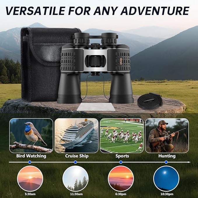 20x52 Binoculars for Adults High Powered - ERUIDI Bird Watching Binoculars with Long Range View for Cruise Ship Hunting Travel Stargazing Sports
