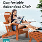SERWALL Adirondack Chair with Cup Holders - Composite Adirondack Chairs Set of 4 HDPE Outdoor Chairs All Weather Use- Orange