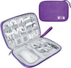 Electronics Travel Organizer,Portable Waterproof Electronic Travel Storage Bag for Small Charging Cord Storage,Charger,Small Electronics,SD Card etc,for Travel,Business -Purple