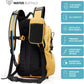 Water Buffalo Hydration Backpack - Sherpa 22L Hiking Backpack with Water Bladder - Water Backpack for Hiking with Waterproof Zippers, Phone & Pole Holders - Roamly
