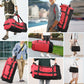 Vomgomfom 86L Collapsible Wheeled Luggage With Removable Backpack Straps,Waterproof Rolling Duffle Bag with Quilted Base,No Telescope Handle,Red - Roamly