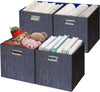 Posprica Storage Cubes,11×11 Foldable Storage Bins,Thick and Heavy duty Fabric Baskets - 4pcs,Blue