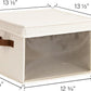 StorageWorks Storage Bins with Lid and Clear Window, Fabric Storage Boxes with Lids, Stackable Basket for Shelves, Closet Organizer and Storage Bins, Beige, Large, 4-Pack