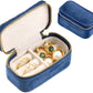 TAIMY Mini Jewelry Travel Case, Velvet Small Travel Jewelry Box, Portable Jewelry Travel Organizer Box for Rings Earrings Necklaces, Gifts for Women Girls(Navy Blue)