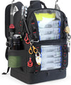 Fishing Tackle Backpack with Cooler,45L Large Tackle Bag with 2 Rod Holders & Clear Window,Outdoor Fishing Backpack for Fishing,Camping, Hiking,Black