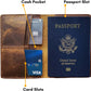 Leather Passport Holder for Men and Women - Handmade Vintage Travel Wallet - Mens Passport Case with Card Organizer - Genuine Leather Passport Cover - 4 Card Slots (Style B)