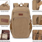 Tzowla Vintage Canvas Laptop Backpack for Men and Women,College Travel Work Rucksack with USB/Type-C Charging Port,Lightweight Bookbag Hiking Casual Daypack Backpacks Fit 15.6 Inch Notebook(Khaki)