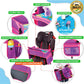 Kids Travel Tray - Waterproof Lap Table with No-Drop Large Tablet Holder - Car Seat Tray - Road Trip Essentials Kids - Car Desk Organizer for Airplane - Toddler Travel Essentials (Pink)
