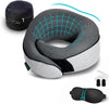 Travel Neck Pillows for Airplanes, Sleeping Essentials for Long haul Flights, 360° Head Support, Car and Airplane Kit with 3D Contoured Eye Mask, Earplugs and Luxury Mesh Bag (Adult, Grey)