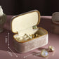 TAIMY Mini Jewelry Travel Case, Velvet Small Travel Jewelry Box, Portable Jewelry Travel Organizer Box for Rings Earrings Necklaces, Gifts for Women Girls(Blush Peach)