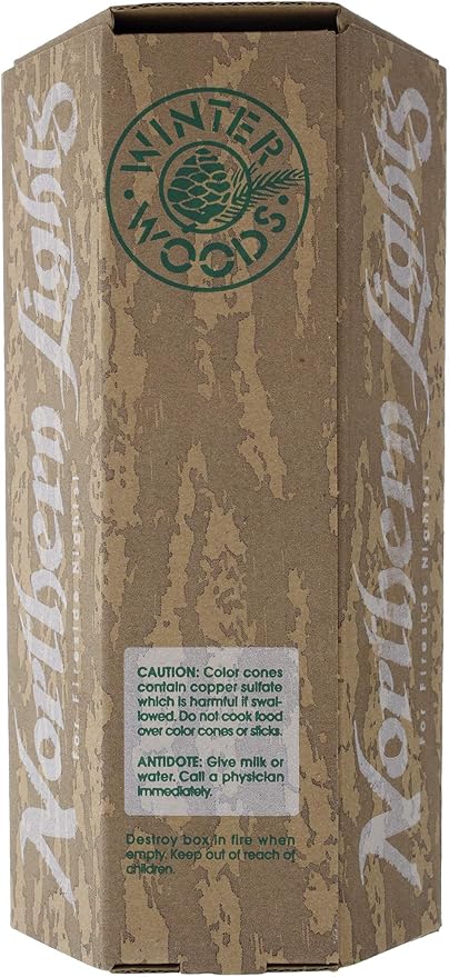 Northern Lights Fire Color Cones by Winter Woods - Transform Fireplaces and Camp Fires to a Rainbow of Colors - Easy to Use, Natural, Clean Burning