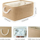 TheWarmHome Storage Bins for Shelves - Medium 3Pack 13.8L*9.8W*6.7H inch Canves Storage Basket for Organizing, Fabric Storage with Handles for Clothes Baby Dog Toys(Beige)