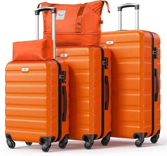Suitour Luggage Sets 5 Piece Hardshell Suitcases with Spinner Wheels TSA Lock, Lightweight ABS Carry On Suitcase Set for Travel Business