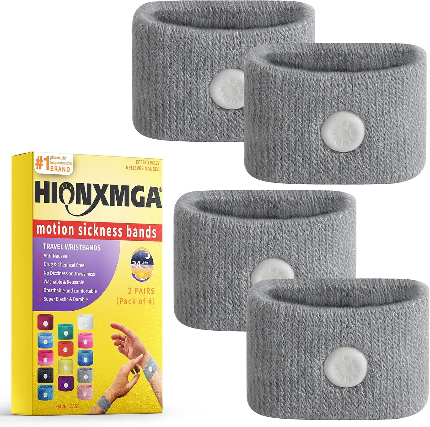 Motion Sickness Bands/Acupressure Nausea Wristband for Nausea,Sea Sickness Wristbands for Natural Relief of Morning Sickness,Dizziness, Motion Sickness(Car, Sea, Flying Travel Sickness)