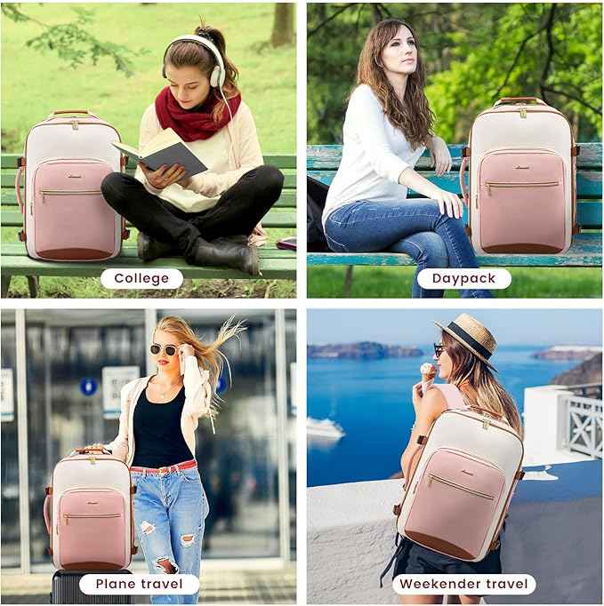 LOVEVOOK 50L Travel Backpack for Women & Men, Airline Approved Carry On Luggage with 3 Packing Cubes, TSA Overnight Bags, Waterproof Personal Item Bag, Weekender Essentials Backpacks fits 17" Laptop