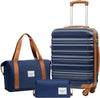 LONG VACATION Carry On Luggage Sets 3 Piece 20 Inch Suitcase Set, ABS+PC Hardshell Lightweight Travel Luggage with Spinner Wheels & YKK Zipper TSA Lock (NAVY, 20 Inch)