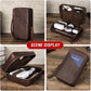 Top Grain Leather Text Custom Electronic Organizer Zipper Bag Tech Pouch, Handmade, Portable Compact Travel Storage Cases for Phone, USB Cables, Power Banks, Chargers, Hard Drive