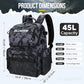 PLUSINNO Cooler Fishing Backpack with Rod Holders 45L Large Water-resistant Fishing Tackle bag Store Fishing Gear Fishing Gifts for Men Father, Sport Bags