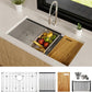 36 Inch Workstation Kitchen Sink, TECASA Undermount Deep Single Bowl, 16 Gauge Stainless Steel with Integrated Ledge and Accessories, World-Class Manufacturing Standard (18" x 36" x 10")
