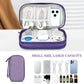 FYY Travel Cable Organizer Pouch Electronic Accessories Carry Case Portable Waterproof Double Layers All-in-One Storage Bag for Cord, Charger, Phone, Earphone Dark Purple